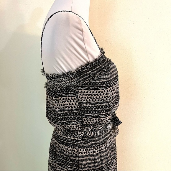 AMERICAN EAGLE OUTFITTERS Tie Graphic Stripe tiered Crepe Maxi Sundress boho S - Picture 7 of 11